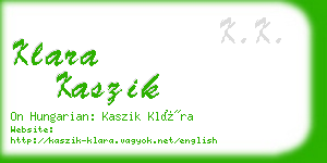 klara kaszik business card